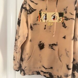 Gon HunterXHunter Unisex Hoodie Tan & Black Tie-Dye  Thick Weight Soft Warm Sz L